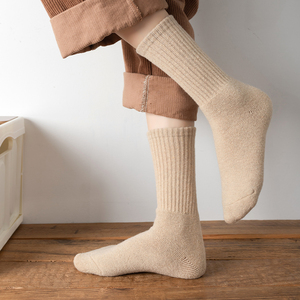Chaussettes pour hommes en <span class=keywords><strong>laine</strong></span> à 10 %, logo personnalisé, chaussettes thermiques épaisses et résistantes, chaussettes côtelées multicolores pour hommes, vente en gros - Product Image 3