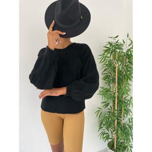 เสื้อสเวตเตอร์ถักลายด้านหลัง รุ่น 848 - สีดำ - Product Image 3