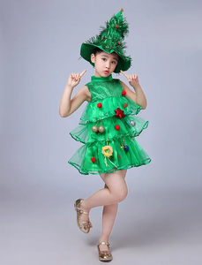 Bambino bambino bambine albero di <span class=keywords><strong>natale</strong></span> <span class=keywords><strong>Costume</strong></span> abito abiti verde elfo scuola materna <span class=keywords><strong>Costume</strong></span> da ballo - Product Image 4