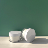 15g 20g 30g 50g 200g 1oz pots de crème en poudre acrylique PS en plastique cosmétique blanc avec couvercles en PP noir