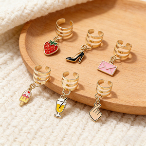 Anel de Metal para Trança com Pingente de Esmalte Macio, Estilo Feminino e Delicado, Acessório para Cabelo Dreadlock e Tranças, Decoração para Penteados Diários e de Festa, Presente - Product Image 4