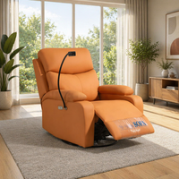 Fauteuil de massage inclinable pour salon, fauteuil simple manuel en cuir avec structure métallique