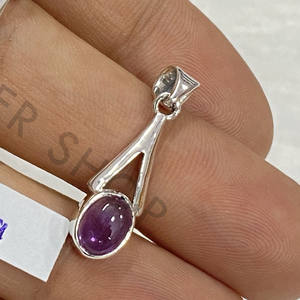 925อเมทิสต์ขนาดเล็กจี้เงินสเตอร์ลิงจี้ของขวัญวันขอบคุณพระเจ้าขายส่งจำนวนมาก - Product Image 3