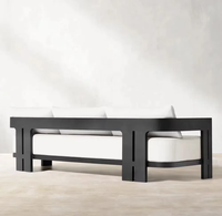 Ensemble de canapés d'extérieur modernes en métal, mobilier de jardin imperméable, ensemble de canapés de jardin en aluminium durable, mobilier de jardin pour hôtel, cour et jardin