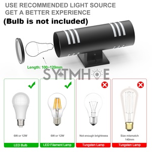 <span class=keywords><strong>2</strong></span> PCS Lumières de porche extérieur Immobilier IP65 Cylindre haut et bas Éclairage Led Cour Balcon Garage Applique murale extérieure - Product Image 6