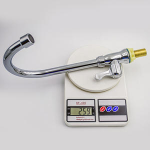 Robinet de cuisine moderne à rotation à 360 degrés, eau froide uniquement, montage sur pont à 1 trou pour hôtels - Product Image 3