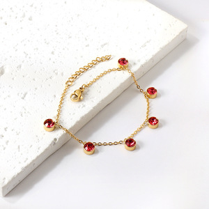Women's Geometric Crystal <b>Bracelet</b> Gold Chain Bezel Setting Party Jewelry - Product Image 2