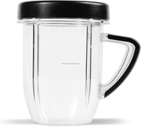 NBM-U0272 NutriBullets 1700W Rx 30 Oz Tasse courte avec anneau à lèvres, noir