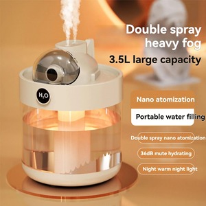 Humidificador Portátil Pequeño de 3.5L con Doble Pulverización, Diseño Creativo de Módulo Espacial, Niebla Intensa para Hogar, Dormitorio, Oficina, Escritorio - Product Image 4