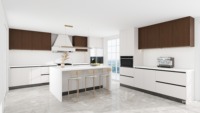 Meubles de cuisine designs modernes prêts à assembler Armoires de cuisine maison avec îlot