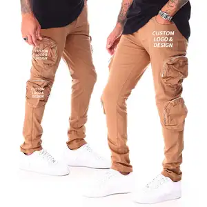 Custom Casual Straight Loose Pockets Cargo Pants Sports Cargo Pants Autumn Mens Slim Fit Trousers Hip Hop Big Pockets