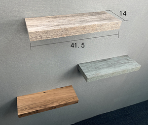 Estante de <span class=keywords><strong>madera</strong></span> <span class=keywords><strong>rectangular</strong></span> flotante para pared, estantería de exhibición decorativa para dormitorio, baño, 3 colores diferentes - Product Image 5