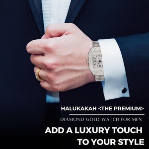 Reloj para Hombre con Diamantes Moissanite, Chapado en Oro Blanco Platino de Lujo, Esfera Cuadrada con Números Romanos, Correa Resistente - Product Image 3