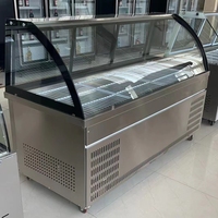 Vitrine Réfrigérée Commerciale Monotempérature pour Viandes et Aliments Frais avec Porte Vitrée