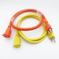 Kabel Ekstensi UI Listed 1.5M 16AWG 125V 10A US PVC SJTW/SJT NEMA 5-15P ke 5-15R untuk Komputer
