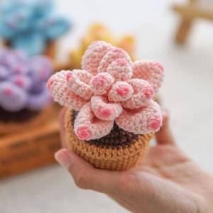 Tricoté à la main <span class=keywords><strong>Cactus</strong></span> plante en pot fait <span class=keywords><strong>maison</strong></span> Crochet fini Table bureau <span class=keywords><strong>maison</strong></span> nouvel an décor tissé à la main plantes succulentes fleur - Product Image 3