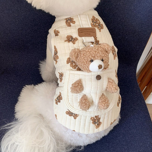Moderno <span class=keywords><strong>pequeño</strong></span> cachorro gato accesorio Otoño Invierno algodón acolchado poliéster perro ropa mascota suéteres para Schnauzers uso - Product Image 4