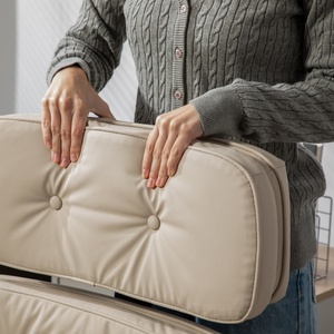Nouvelle chaise de bureau pivotante en PU avec accoudoirs réglables et dossier croisé pour la maison - Product Image 4