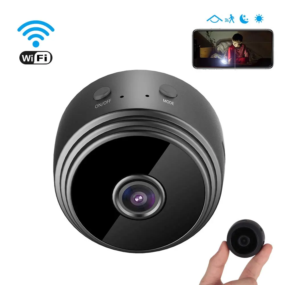 Kamera CCTV WIFI nirkabel Mini 1080P, penggunaan dalam ruangan, penyimpanan kartu SD deteksi gerakan Sensor A9 CMOS Port USB populer kamar tidur bayi
