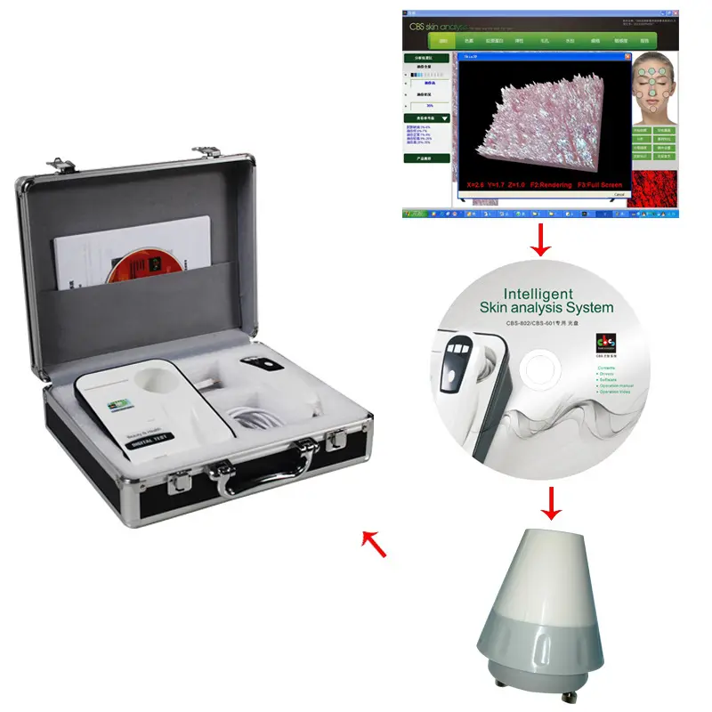 5 milyon piksel yüz cilt testi tarayıcı analizörü ekipmanları saç cilt algılama analiz makinesi satılık