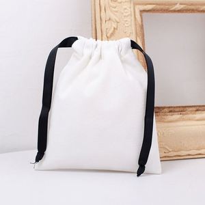 Sacs cadeaux en coton cousus de haute qualité, tailles 5x7cm, 7x9cm, 11x14cm, 15x20cm, avec logo personnalisé pour pochettes de maquillage - Product Image 4