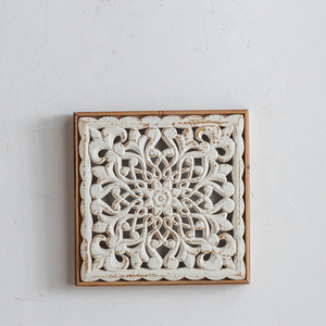 Decoración de granja de alta calidad para sala de estar, adorno colgante Retro <span class=keywords><strong>blanco</strong></span> hecho a mano, decoración de pared de madera rústica - Product Image 4