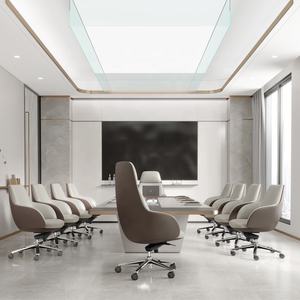 Nouveau <span class=keywords><strong>fauteuil</strong></span> de direction en cuir PU marron de bureau Chaises de salle de conférence robustes de luxe au design européen - Product Image 4