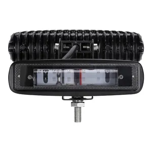 24V 18W 6 inç iş lambası şeridi nokta tek sıra 4D Lens araba için LED sis lambası SUV Off-road SUV