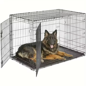 Sıcak satış köpek kafesleri büyük güçlü dayanıklı Metal tel köpek sandık ile en iyi fiyat kulübesi - Product Image 1