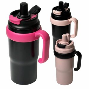 Gobelet isotherme personnalisé Big Mac pour café glacé, en acier inoxydable 316, avec poignée, portable pour voiture, avec paille, 750 ml, avec logo personnalisé, design moderne - Product Image 1