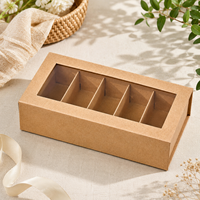 Boîte cadeau haut de gamme pour biscuits, nougats et pâtisseries, avec couvercle magnétique à ouverture transparente personnalisée en carton