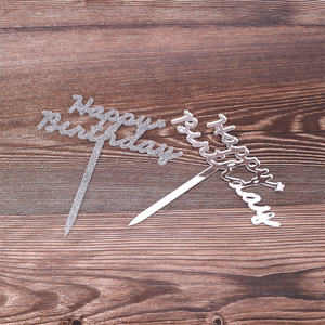 Acrilico buon compleanno Glitter Gold <span class=keywords><strong>Cake</strong></span> <span class=keywords><strong>Topper</strong></span> parola DIY Logo per la festa degli amici Premium promozionale per feste - Product Image 4