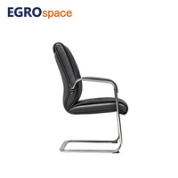 EGROspace Chaise de bureau de luxe en cuir pour visiteurs, avec accoudoirs, pour réception, mobilier populaire de haute qualité