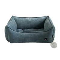 LS peppy buddies hochwertige rutsch feste Mode Fischgräten muster Stoff abnehmbare Abdeckung Hunde bett für die ganze Saison