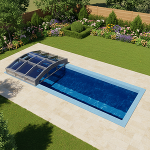 Venta directa de fábrica Cubierta de piscina de vidrio retráctil templado Techo telescópico transparente <span class=keywords><strong>para</strong></span> apartamento Parque Patio - Product Image 2