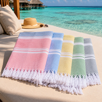 Custom Luxurious Style Premium High Quality Super Breathable Ultra Soft Durable Polyester Cotton Turkish Beach Towel