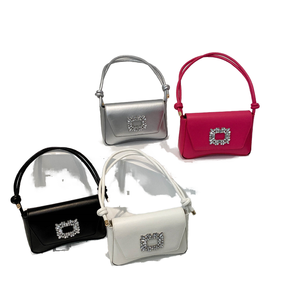 Novità 2025: Borsa Quadrata Casual Elegante da Donna con Delicata Fibbia Quadrata in Strass - Product Image 1