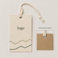 Benutzerdefiniertes Logo Hundegeschirr Retail-Branding 350 g/m² Glattes Karton Zweifarbig bedrucktes Baumwollband Gestanztes Papier-Hangtag mit Loch