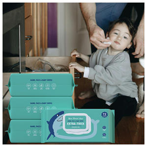 Lingettes pour bébé, prix d'usine, personnalisation de l'eau pure, 72 pièces, lingettes humides pour bébé, lingettes nettoyantes pour enfants, nettoyage quotidien en sortie - Product Image 1