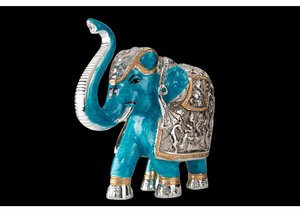 Handcrafted Silver Plated <b>Elephant</b> Pair Vastu Home <b>Decor</b> Lucky <b>Elephant</b> Statue Feng Shui Gift Wedding Tabletop Figures Office - Product Image 4