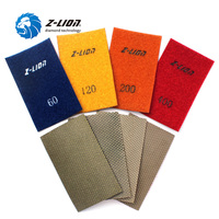 Z-LION 2 feuilles de papier abrasif diamanté électro-plaqué, feuille de polissage, papier abrasif, grain 60 120 200 400, papier abrasif de remplacement