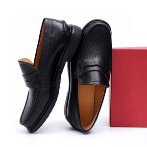 Zapatos de Hombre de Alta Calidad, Suela Gruesa Dentada, Totalmente Negros, Versátiles, Amortiguación de Alta Elasticidad, <span class=keywords><strong>Hebilla</strong></span> Clásica Tipo Penny, Ferragamos - Product Image 6