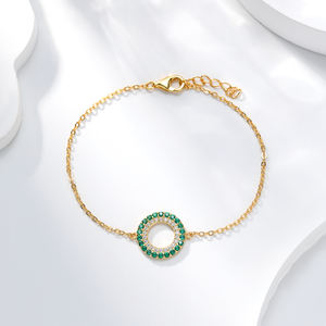 Silver City 925 Sterling Silver Cz <b>Gemstone</b> <b>Bracelet</b> Minimalistic 18K Gold Plated Custom Logo Gift for Women - Product Image 6