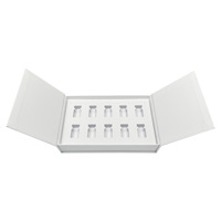 Boîte à clapet pour poudre lyophilisée en stock, ensemble de 10 flacons, boîte cadeau double porte estampée à chaud or/argent pour produits essentiels