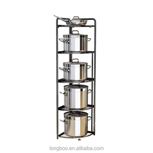 Estante de esquina de cocina de pie Estantes de almacenamiento plegables de cocina Estantes triangulares plegables de múltiples capas Organizador de baño - Product Image 1