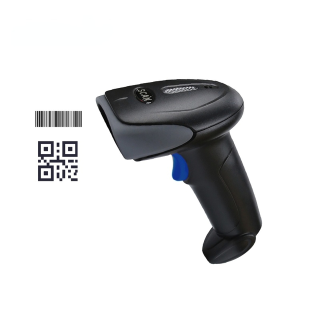 Handheld Pocket Wire Codes Reader CCD Data Matrix Bar Format Automatic Scan USB 1D QR 2D Barcode Scanner Plastic Receipt Printer
