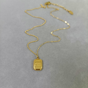 Mặt dây chuyền hình vuông đơn giản mạ vàng 18K bằng thép không gỉ, kiểu dáng thời trang không phai màu, chuỗi dây kiểu dáng con rắn dành cho nữ - Product Image 2