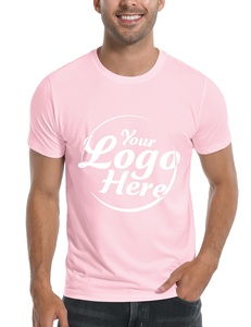 T-shirts de base décontractés personnalisés pour hommes T-shirts de refroidissement à col rond en coton uni ultra doux - Product Image 4