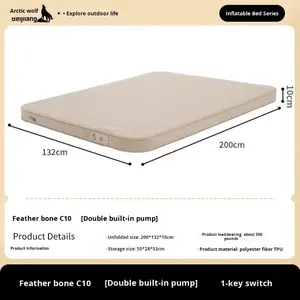 Colchón Inflable Portátil para Acampar al Aire Libre, Doble, Automático, con Cojín de Aire, Tejido Compuesto - Product Image 5