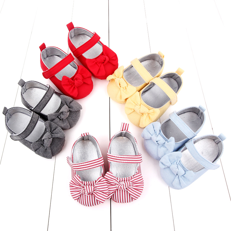 Beautiful Bow Stripe baby girls shoes new born shoes for baby